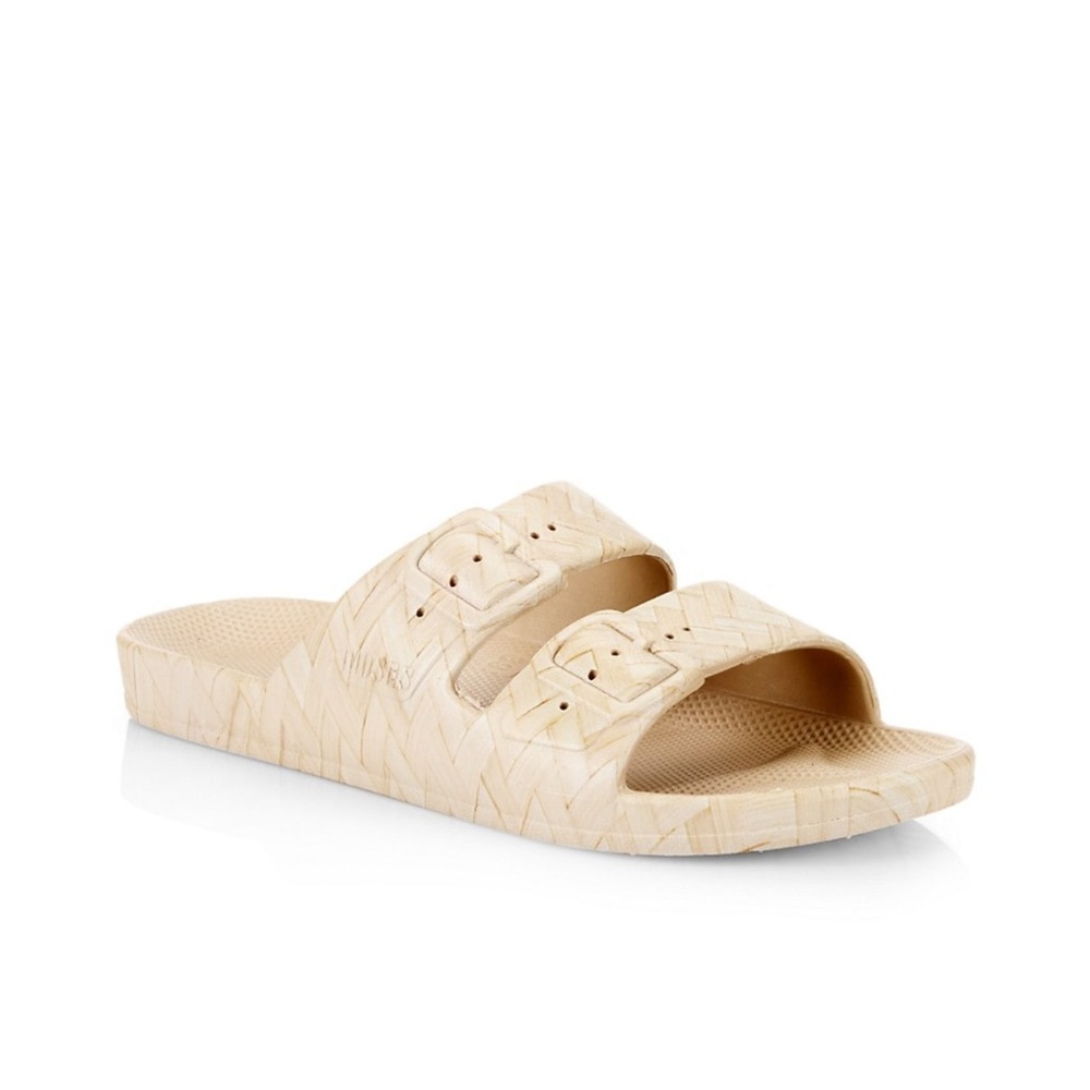 Freedom Moses Woven Print Two Strap Sandal-unworn